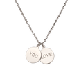 thumbnail image 3 of Collar de Mujer con Dijes Te Amo Love You LuckyLy, Cadena de Acero Inoxidable, Modelo Cora plateado UNITALLA, 3 of 4