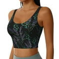 thumbnail image 2 of Naloa Lavender Flowers Sports Bras for Women, High Support Bra with Removable Pads, Comfortable - Small, 2 of 9