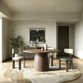 thumbnail image 2 of Modrest Sheridan - Mid-Century Modern Walnut Round Dining Table, 2 of 5