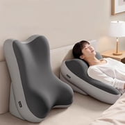 Adjustable Bed Backrest Pillow, Memory Foam Reading Pillow for Bed, Ergonomic Wedge Pillow with Leg Elevation Support, Sleeping Back Support Cushion for Reading, Watching TV, Gaming, Gray