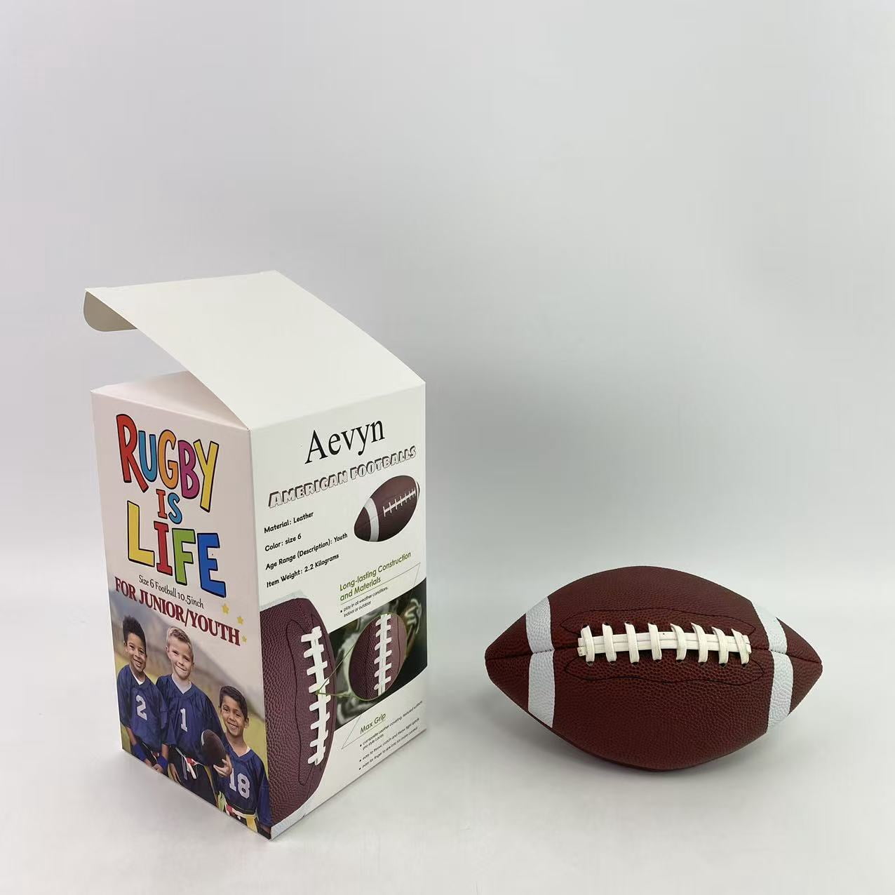 Aevyn American footballs,Footballs Inflatable with Pump for Youth, Junior, Adult, Regulation Size Football, American Football, Composite Leather Foot Ball