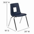 thumbnail image 4 of Advantage Navy Student Stack School Chair - 18-inch ADV-SSC-18NAVY, 4 of 7