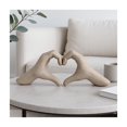 thumbnail image 4 of Elegant Ceramic Hand Heart Sculpture for Home Decor - Decorative Ornament for Bathroom, Office Desk, and Living Room Decor - Figurine for Shelf Accent and Coffee Table - 5", Gold & Metallic, 4 of 13