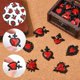 thumbnail image 3 of 1 caja de 16 dijes de corazón sagrado de 8 estilos, dijes góticos esmaltados, colgantes de metal con forma de corazón de aleación roja y negra., 3 of 7