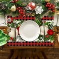 thumbnail image 2 of Costeam Linen Red and Black Buffalo Check Plaid Christmas Placemats Set of 4 Farmhouse Winter Christmas Xmas Holiday Home Kitchen Table Decorations, 2 of 6