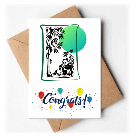 Panda Food Mother Art Deco Fashion Wedding Cards Congratulations Greeting Envelopes