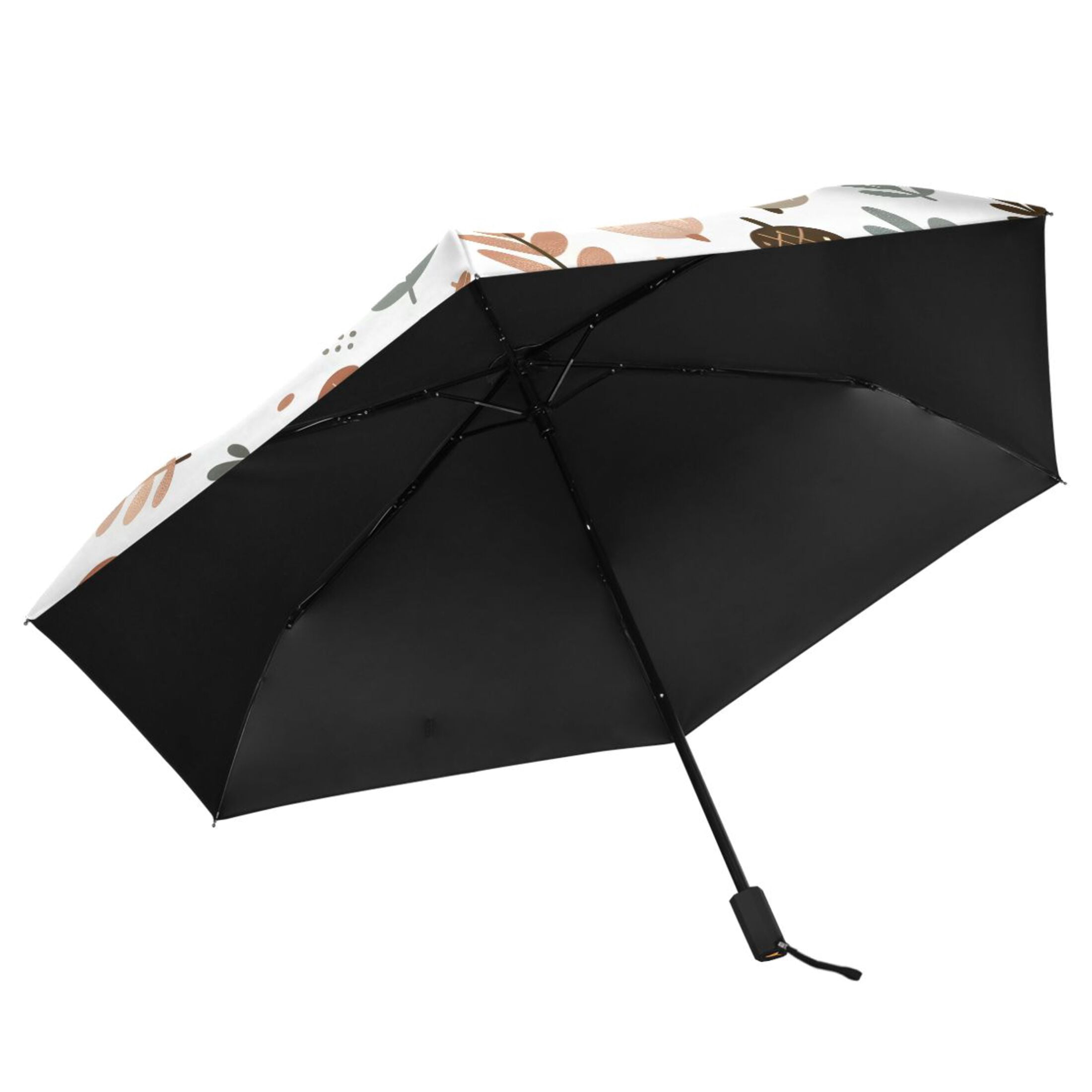 Acorn and Leaves Compact Sun Umbrella Windproof Travel Umbrellas for Rain Strong Portable UV Protection