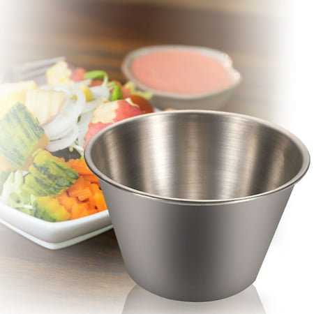 

Kaesi Stainless Steel Sauce Cup Round Dipping Tomato Condiments Bowl Kitchen Accessory
