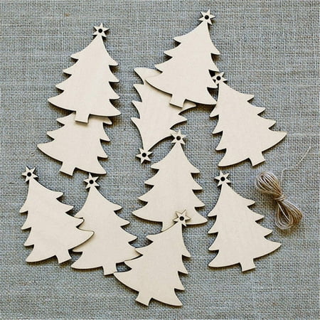 Wooden Hanging Ornaments for Christmas Decorations, DIY Unfinished Wood ...