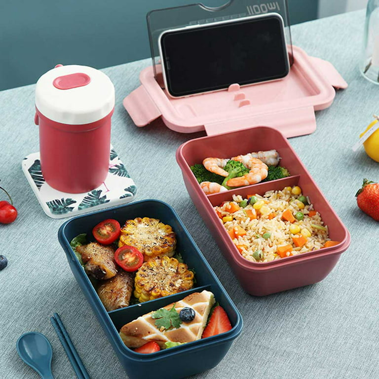 1pc Portable Lunch Box Made Of Pp Material, Suitable For Adults, With  Tableware, Microwave Safe, Ideal For Food Container