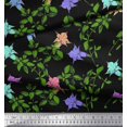 thumbnail image 3 of Soimoi Poly Georgette Fabric Leaves & Bell Floral Print Fabric by Yard 42 Inch Wide, 3 of 3