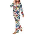 thumbnail image 2 of SEANATIVE Hibiscus Flower Button Down Pajamas Women Size M Comfy Ladies Top and Pants Pjs Lounge Sleepwear Sets with Pocket Womens Long Sleeve Pajama Sets 2 Piece, 2 of 7
