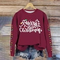 thumbnail image 1 of IDALL Chandails à Capuchon pour Femmes Sweat à Capuche Graphique de Noël Chandails en Molleton pour Femmes Joyeux Noël Imprimé Lettre Col Rond Manches Longues Chandail en Molleton Pull de Noël Cadeaux de Noël Articles en Solde Rouge S, 1 of 8