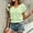 Light Green Tops, variant on CUSTG Casual Shirts For Women Summer Short Sleeve Solid Color Fashionable T Shirt Boho Tops
