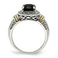 thumbnail image 6 of Sterling Silver Two Tone Silver And Gold Plated Sterling Silver w/Onyx Ring Size 6, 6 of 6
