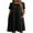 Black #3, variant on Denim Dresses for Women Plus Mid-Length V-Neck Plus Size Womens Dress Short Sleeve Flowy Casual Summer White #1 S