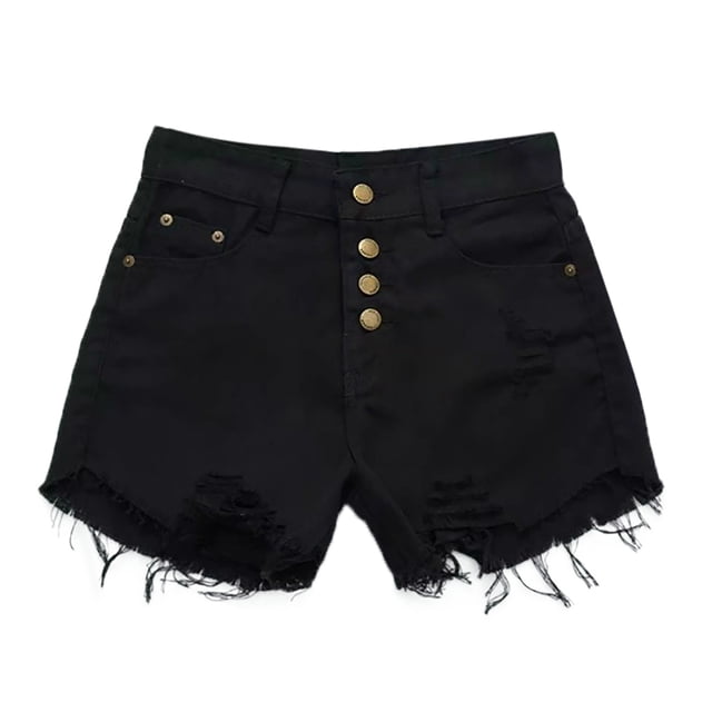 Women's Shorts Jeans - Beach Vacation Fashion Set, Distressed Design - Comfortable Denim, Versatile for Various Occasions