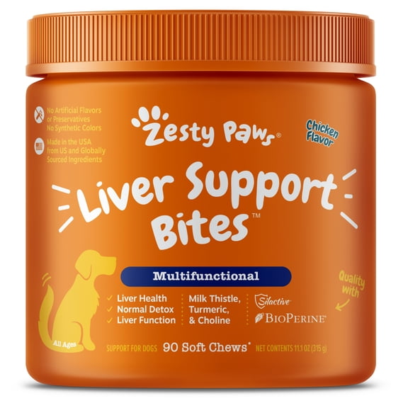 Zesty Paws Liver Support Bites Chicken Flavor 90 Count