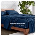 thumbnail image 4 of Twin Sheet Set - 1800 Ultra-Soft Microfiber Twin Bed Sheets - Double Brushed - Deep Pockets - Easy Fit - Extra Soft - 3 Piece Set - Bed Sheets (Twin, Heathered Dark Blue), 4 of 8