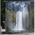 thumbnail image 3 of Ambesonne Landscape Shower Curtain, America Cliffs Scene, 69"Wx84"L, Green Blue White, 3 of 4