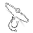 thumbnail image 4 of 925 Sterling Silver Rhodium-Plated Cubic Zirconia Adjustable Bracelet, 4 of 4
