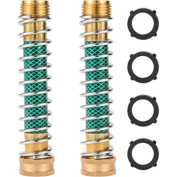 Garden Hose Extension Adapter, Hose Kink Protector with Coil Spring, 2 Pack