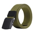 thumbnail image 1 of Cinturón militar de lona ajustable para hombre, cinturón táctico para exteriores con hebilla de plástico (verde oliva), 1 of 3