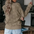 thumbnail image 4 of UJNDER V Neck Knitted Ribbed Pullover Sweater for Women Long Sleeve Solid Color Autumn Soft Khaki M, 4 of 6