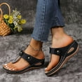 thumbnail image 6 of IUJSOY Womens Flip Flops Summer Wedge Shoes Cushion Footbed Boho Sandals Orthopedic Dress Slides, 6 of 9