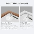 thumbnail image 3 of GODCHAR Framed Tempered Glass Bathroom Vanity Rectangular Mirror 72"x36", Brown, 3 of 6