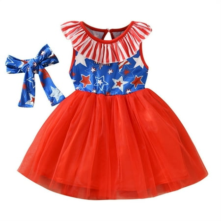 

QWERTYU Newborn Infant Toddler Baby Kids Children Child Girl Boy 2PCS Outfit Clothing Set Summer Tank Top and Dress Set Sleeveless with Headband Red