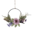 thumbnail image 2 of Corona de flores de hierro para colgar en la pared | Corona de flores de seda con aro de hierro para colgar, 2 of 9