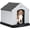 Grey, variant on Dog House Indoor Outdoor Durable Ventilate Waterproof Pet Plastic Dog House for Small Medium Large Dogs Insulated Puppy Shelter Kennel Crate with Air Vents and Elevated Floor