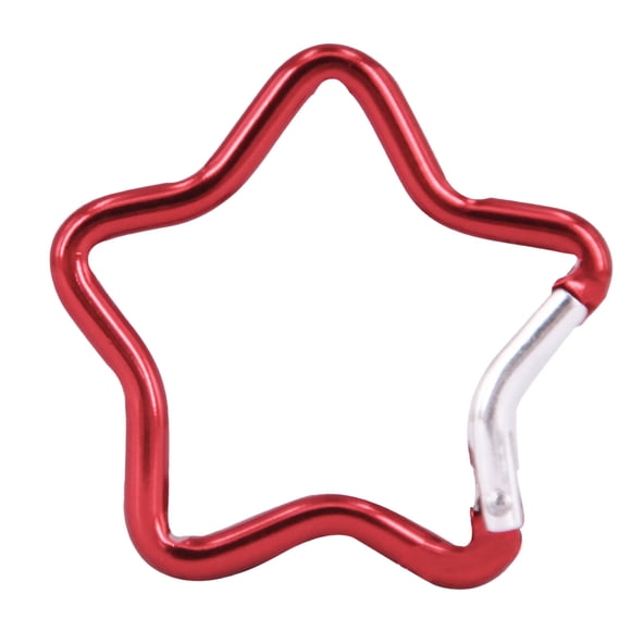 Llaveros con mosquetón de aleación de aluminio con cierre de resorte en forma de estrella para mochilas, acampadas, senderismo y viajes. Almohadilla de goma antideslizante.