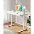 thumbnail image 4 of CHITOOMA Electric Standing Desk with Drawer, One Piece Tabletop 48" x 24" Height Adjustable Office Desk with USB Charging Ports, Sit to Stand Desk for Home, White, 4 of 11