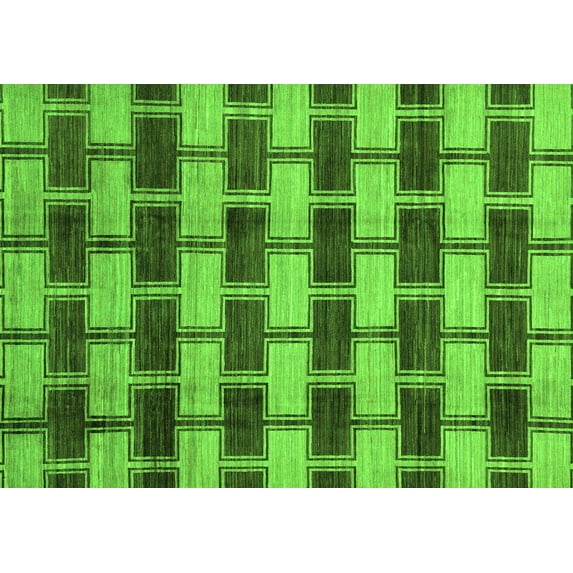 Ahgly Company Indoor Rectangle Abstract Green Modern Area Rugs, 6' x 9'