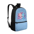 thumbnail image 2 of Yuyamidu Pink Blue Axolotl Backpack for School Girls 4Th Grade Preppy Backpacks Cute Bookbag Preschool Student Book Bags with 2 Sides Mesh Pouch, Blue, 2 of 6
