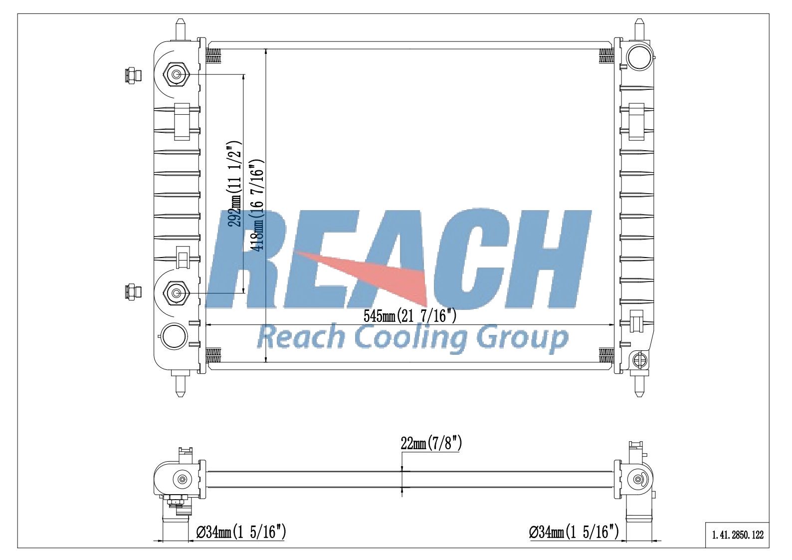 REACH Radiator 41-2850 for 11-06 Chevrolet HHR