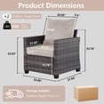 thumbnail image 4 of Decksplore2 Piece Outdoor Patio Armchair Set, Wicker Rattan Single Sofa Chairs with 4.3" Cushions & High Backrests, All-Weather Porch Chairs for Balcony Deck, Beige, 4 of 9