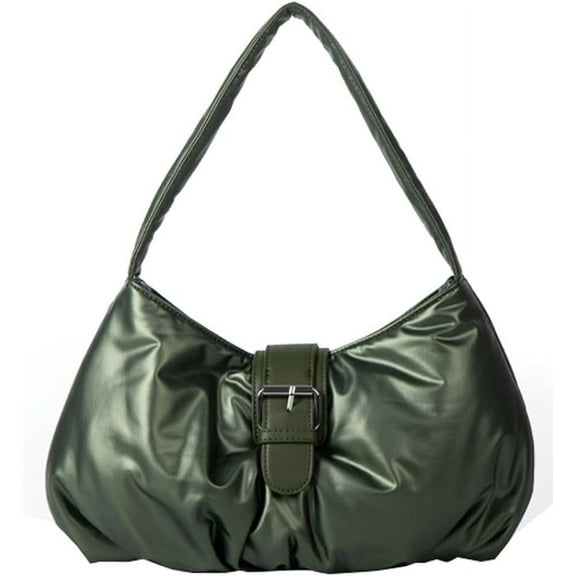 Kukuzhu Quilted Tote Bag for Women Padding Down PU Hobo Bag Fashion Large Shoulder Bag