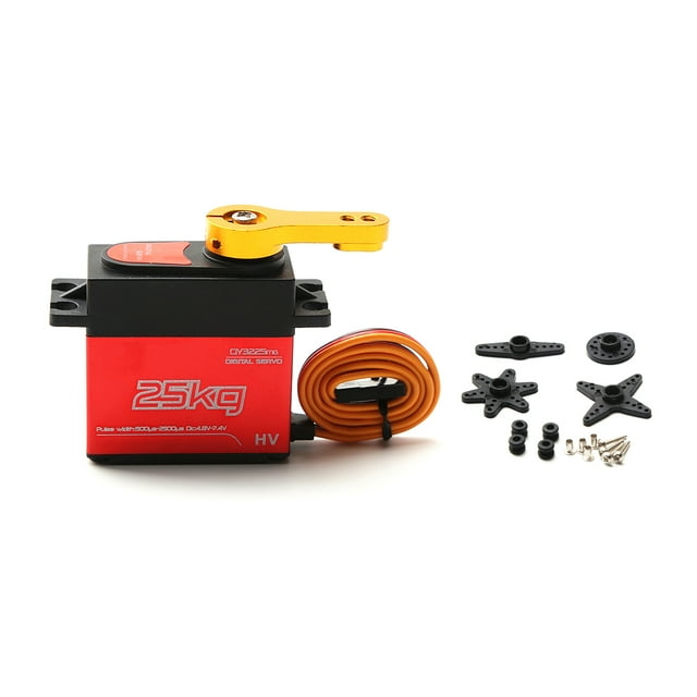 Labymos Servo Numérique 25kg Couple Élevé 180° Servo Réducteur en Acier Inoxydable pour 1/8 1/10 Télécommande