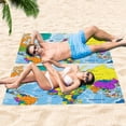 thumbnail image 6 of GZHJMY Beach Towel for Women Girls, Cartoon World Map Bath Towel, Oversized Lightweight Sport Towel, 31x71 Inch, 6 of 7