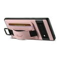 thumbnail image 2 of for Google Pixel 6 Pro PU Leather Card Slots Back Case, Classic Wristband Kickstand Finger Ring Shockproof Protective TPU Frame Phone Case for Google Pixel 6 Pro Women Men Boys Girls, Pink, 2 of 6