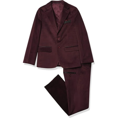 

Isaac Mizrahi Boys Slim Fit 3 Piece Velvet Suit Burgundy 4