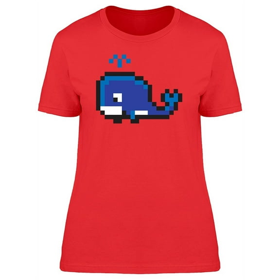 Blue Whale In Pixel Art Tee Women's -Image by Shutterstock