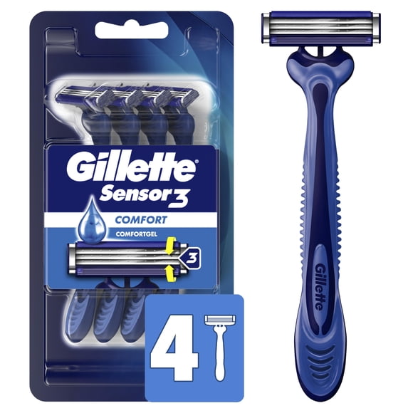 Rastrillo Desechable Gillette Sensor3 Afeitado Suave 4 Unidades