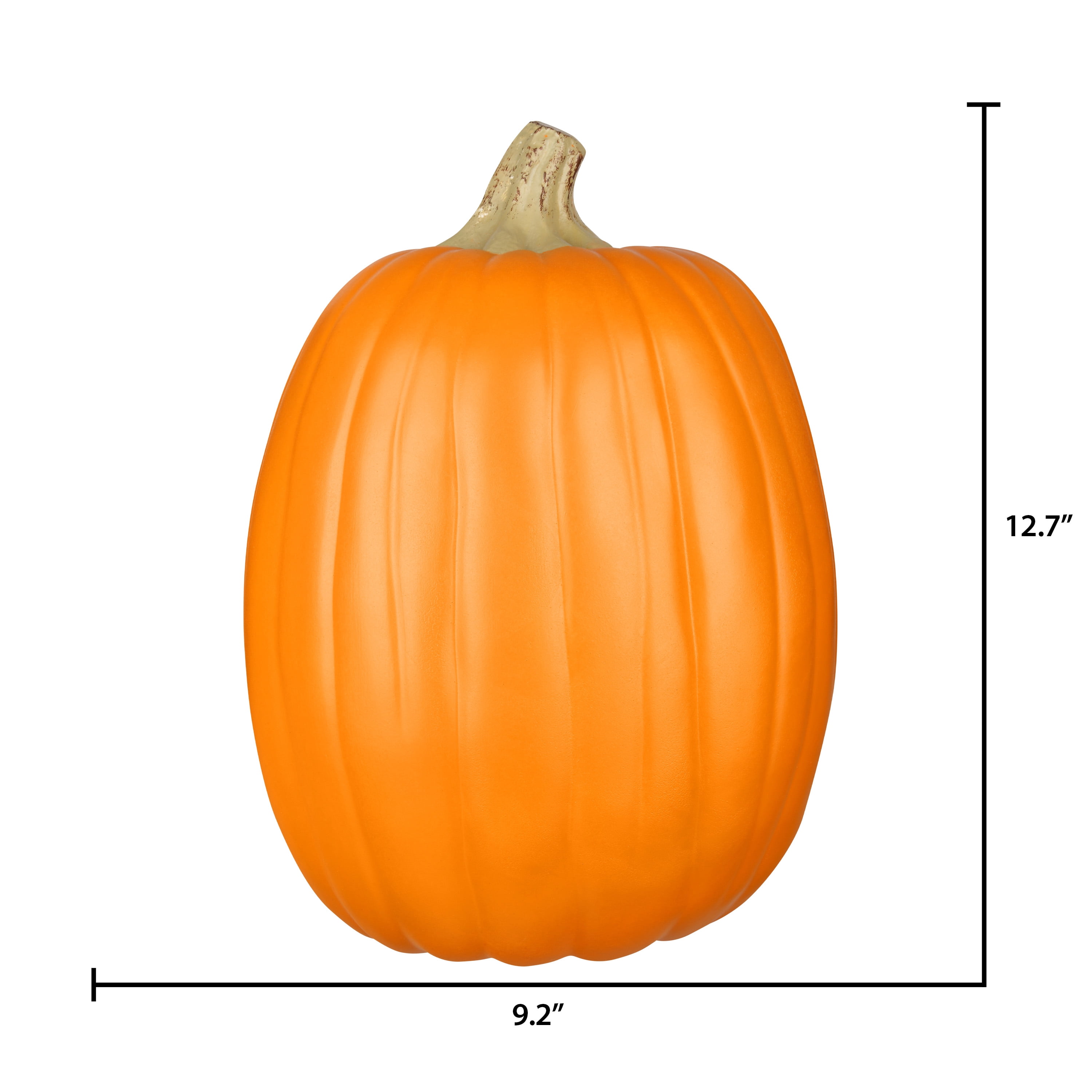 13 Inch Orange Craft Pumpkin with Natural Stem for Outdoor Decor