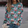 thumbnail image 2 of asdoklhq Christmas Sweaters for Women Christmas Printed Loose Casual Long Sleeve Round Neck Hoodless Straight Shoulder Sweater Multicolor XL, 2 of 5