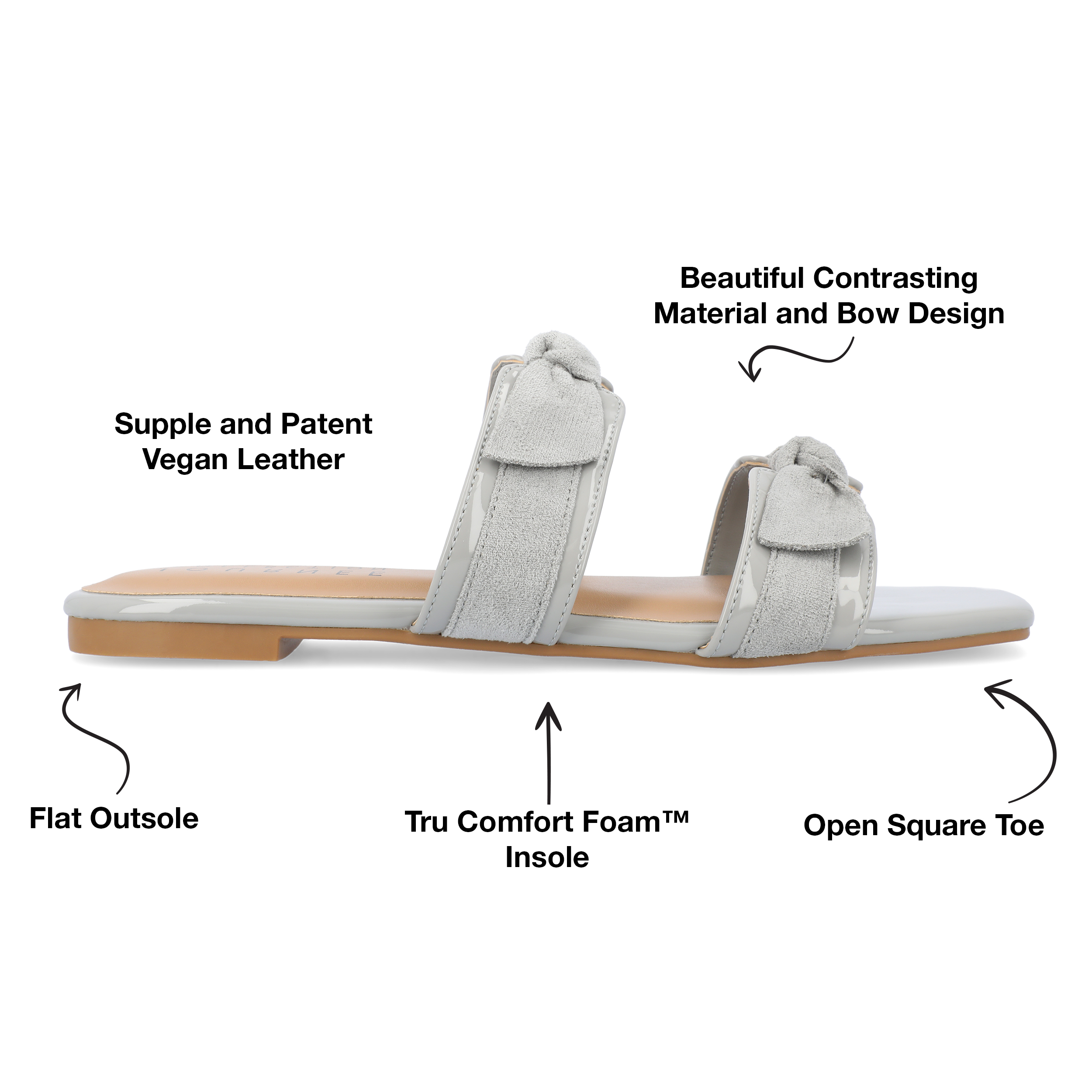 Journee Collection Womens Ireanna Tru Comfort Foam Slip On Slide Flat Sandals