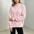 thumbnail image 6 of Xdegoge Women's Mock Neck Oversized Sweater Long Sleeve Textured Chunky Knit Pullover Jumper Fall Winter Casual Knitwear, 6 of 8